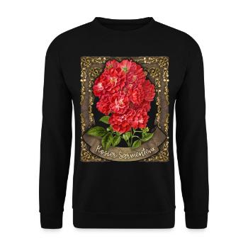 Rose antique, Rose botanique, Roses millésimées - Sweat-shirt Unisexe - noir - Devant - Alina (178cm) & Michal (187cm)