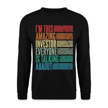 Vintage Investor Investor Gift Retro - Unisex Sweatshirt - black - Front - Alina (178cm) & Michal (187cm)