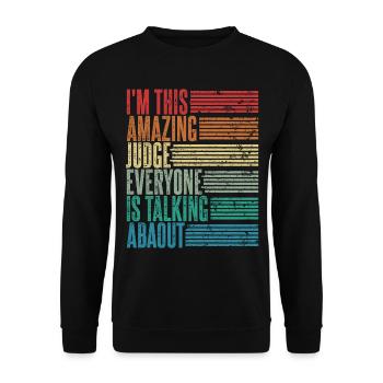 Vintage Judge Judge Gift Retro - Unisex Sweatshirt - black - Front - Alina (178cm) & Michal (187cm)