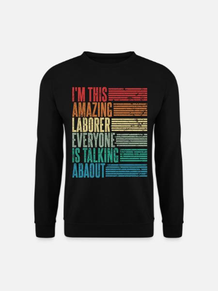 Hilfsarbeiter Hilfsarbeiterin Geschenk Retro - Unisex Pullover - Schwarz
