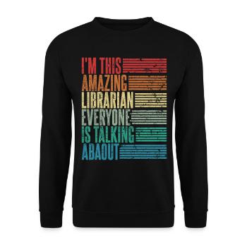 Vintage Bibliothécaire Bibliothécaire Cadeau Rétro - Sweat-shirt Unisexe - noir - Devant - Alina (178cm) & Michal (187cm)