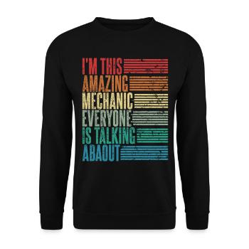 Mécanicien Vintage Mécanicien Cadeau Féminin Rétro - Sweat-shirt Unisexe - noir - Devant - Alina (178cm) & Michal (187cm)