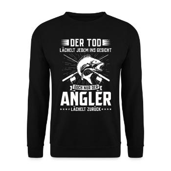 Angeln Fishing Fisher Angelrute Karpfen Rute Fisch - Unisex Pullover - Schwarz - Vorne - Alina (178cm) & Michal (187cm)