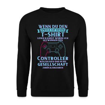 Zocken - Unisex Pullover - Schwarz - Vorne - Alina (178cm) & Michal (187cm)