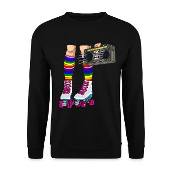 Inline Skate Cadeau Roller Skates Roller 70s - Sweat-shirt Unisexe - noir - Devant - Alina (178cm) & Michal (187cm)