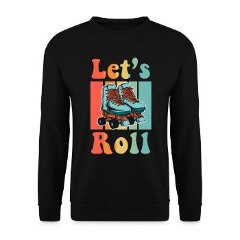 Inline Skate Cadeau Roller Skates Roller 70s - Sweat-shirt Unisexe - noir - Devant - Alina (178cm) & Michal (187cm)