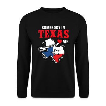 Texas Geschenk Huston Austin Dallas El Paso Rodeo - Unisex Pullover - Schwarz - Vorne - Alina (178cm) & Michal (187cm)
