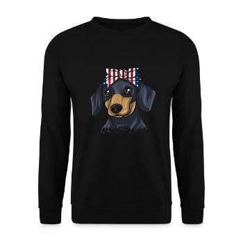 Teckel Cadeau Dixie Viennese Doxie Teckel - Sweat-shirt Unisexe - noir - Devant - Alina (178cm) & Michal (187cm)