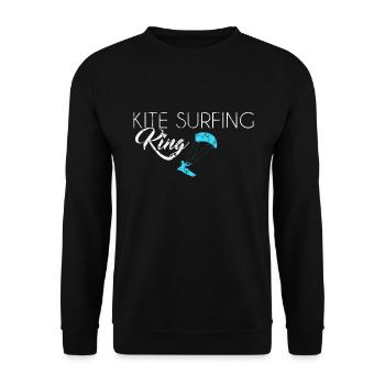 Kite Surfing King - Unisex Pullover - Schwarz - Vorne - Alina (178cm) & Michal (187cm)