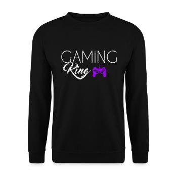 Gaming King - Unisex Sweatshirt - black - Front - Alina (178cm) & Michal (187cm)