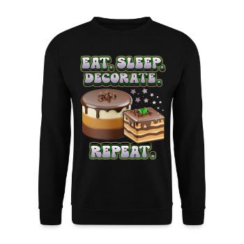 Cake decoration, cake and pie decorating, saying - Unisex Sweatshirt - black - Front - Alina (178cm) & Michal (187cm)