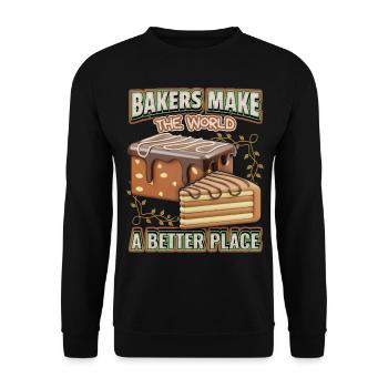 Chocolate cake, funny baker saying with cake - Unisex Sweatshirt - black - Front - Alina (178cm) & Michal (187cm)