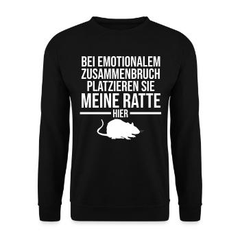 Nagetier Ratte Ratten - Unisex Pullover - Schwarz - Vorne - Alina (178cm) & Michal (187cm)