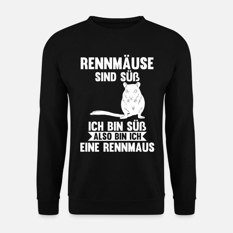 Maus Mäuse Rennmaus - Unisex Pullover - Schwarz