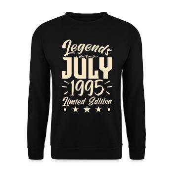Naissance En Juillet 1995. Cadeau d'anniversaire. - Sweat-shirt Unisexe - noir - Devant - Alina (178cm) & Michal (187cm)