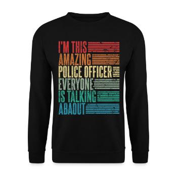Vintage Policier Policier Cadeau Rétro - Sweat-shirt Unisexe - noir - Devant - Alina (178cm) & Michal (187cm)
