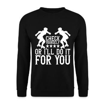 Roller derby - Sweat-shirt Unisexe - noir - Devant - Alina (178cm) & Michal (187cm)