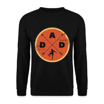 Geschenk Mann Fußball Papa Humorvoller Fußball - Unisex Pullover - Schwarz - Vorne - Alina (178cm) & Michal (187cm)