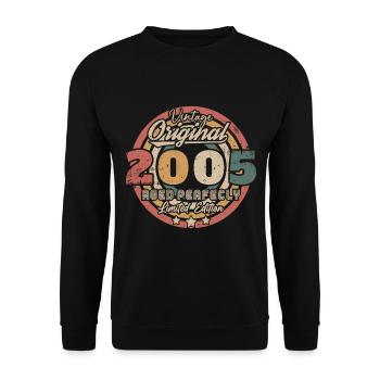 Original 2005 Vintage Rétro Cadeau D'anniversaire - Sweat-shirt Unisexe - noir - Devant - Alina (178cm) & Michal (187cm)