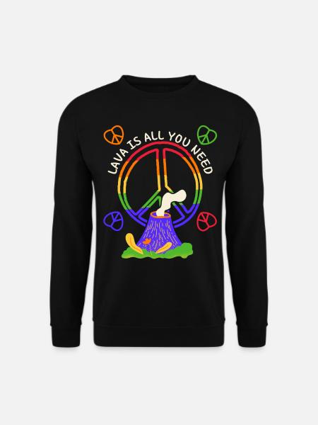 Frieden-Symbol, Friedenszeichen mit Vulkan, Pun - Unisex Pullover - Schwarz