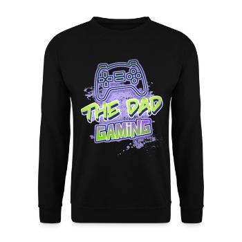 Gaming-Dad, lustiger Spruch - Unisex Pullover - Schwarz - Vorne - Alina (178cm) & Michal (187cm)