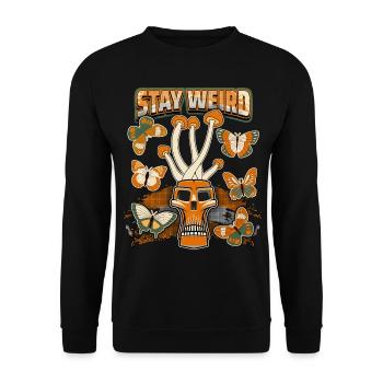 Magic Mushrooms, Psychedelic, Skull, Mushrooms - Unisex Sweatshirt - black - Front - Alina (178cm) & Michal (187cm)