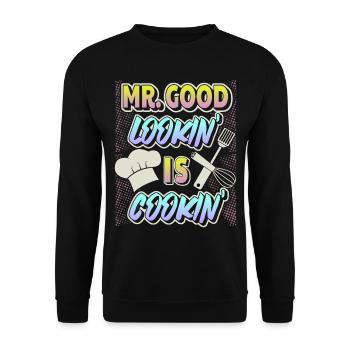 Cuisinier, papa-papa-papa, fête des pères fête des pères - Sweat-shirt Unisexe - noir - Devant - Alina (178cm) & Michal (187cm)