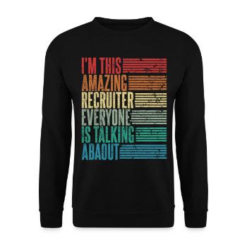 Vintage Recruiter Recruiter Gift Retro - Unisex Sweatshirt - black - Front - Alina (178cm) & Michal (187cm)