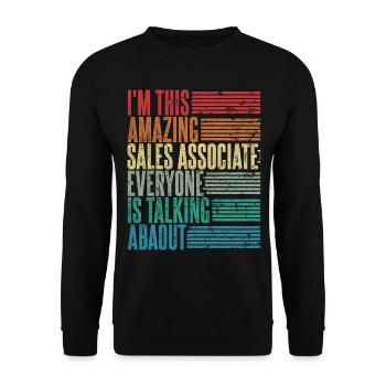 Vintage Sales Rep Gift Retro - Unisex Sweatshirt - black - Front - Alina (178cm) & Michal (187cm)