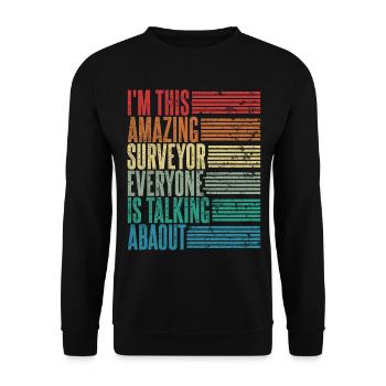 Vintage Surveyor Cadeau Rétro - Sweat-shirt Unisexe - noir - Devant - Alina (178cm) & Michal (187cm)