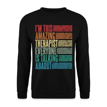 Vintage Thérapeute Thérapeute Cadeau Rétro - Sweat-shirt Unisexe - noir - Devant - Alina (178cm) & Michal (187cm)