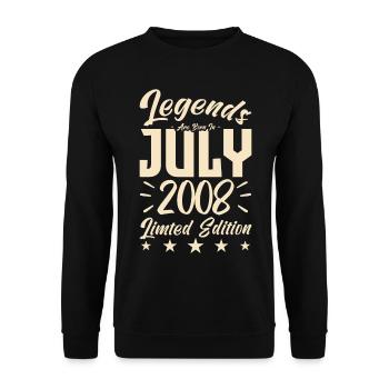 Naissance En Juillet 2008. Cadeau d'anniversaire. - Sweat-shirt Unisexe - noir - Devant - Alina (178cm) & Michal (187cm)