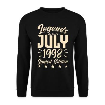 Naissance En Juillet 1998. Cadeau d'anniversaire. - Sweat-shirt Unisexe - noir - Devant - Alina (178cm) & Michal (187cm)
