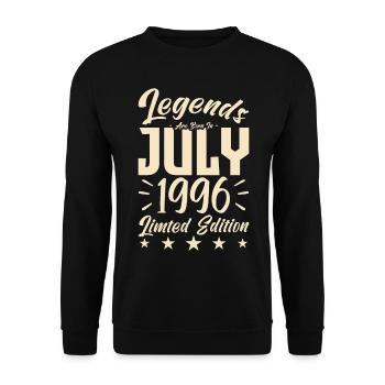 Born in July 1996. Birthday gift. - Unisex Sweatshirt - black - Front - Alina (178cm) & Michal (187cm)