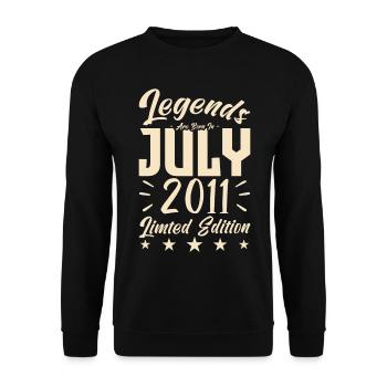 Naissance En Juillet 2011. Cadeau d'anniversaire. - Sweat-shirt Unisexe - noir - Devant - Alina (178cm) & Michal (187cm)