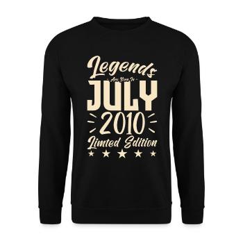 Naissance En Juillet 2010. Cadeau d'anniversaire. - Sweat-shirt Unisexe - noir - Devant - Alina (178cm) & Michal (187cm)