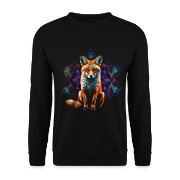 Fox Animal Lover Gift Motif animal sauvage - Sweat-shirt Unisexe - noir - Devant - Alina (178cm) & Michal (187cm)
