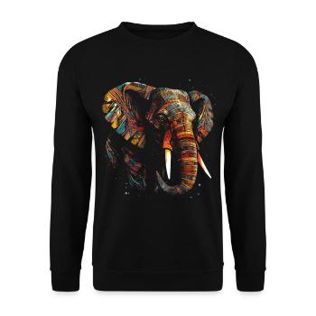 Éléphant Animal Coloré Animal Lover Cadeau Art - Sweat-shirt Unisexe - noir - Devant - Alina (178cm) & Michal (187cm)