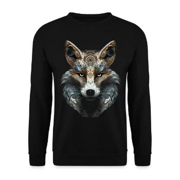 Fuchs Tierliebhaber Geschenk Wildtier Tier Motiv - Unisex Pullover - Schwarz - Vorne - Alina (178cm) & Michal (187cm)