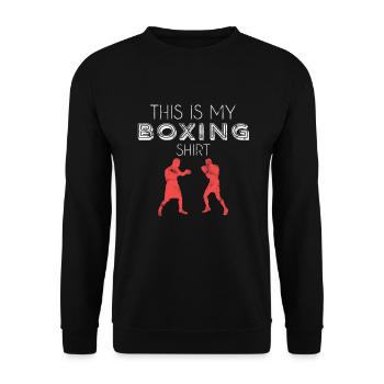 Boxen Shirt - Unisex Pullover - Schwarz - Vorne - Alina (178cm) & Michal (187cm)