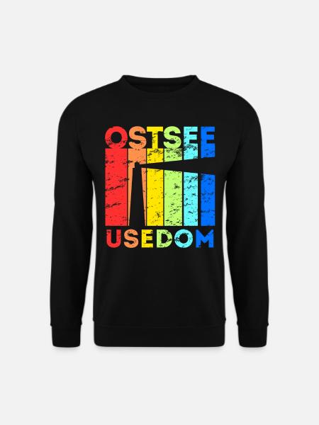 Usedom Insel Ostsee Leuchtturm Urlaub Idee - Unisex Pullover - Schwarz