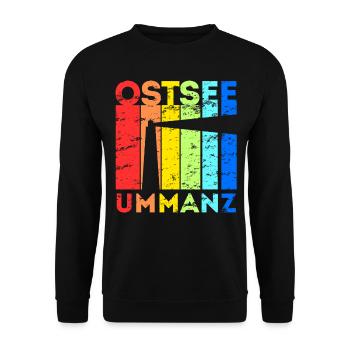 Ummanz Insel Ostsee Leuchtturm Urlaub Idee - Unisex Pullover - Schwarz - Vorne - Alina (178cm) & Michal (187cm)