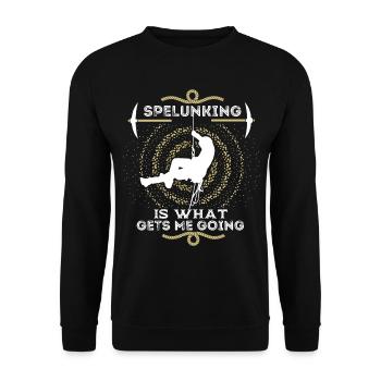 Spéléologue, Spéléologie, Spéléologie, Proverbe - Sweat-shirt Unisexe - noir - Devant - Alina (178cm) & Michal (187cm)