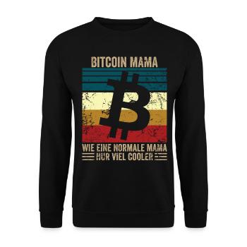Bitcoin Mama - Unisex Pullover - Schwarz - Vorne - Alina (178cm) & Michal (187cm)