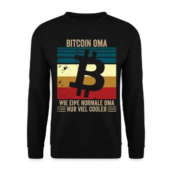Bitcoin Oma - Unisex Pullover - Schwarz - Vorne - Alina (178cm) & Michal (187cm)