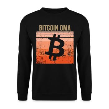 Bitcoin Oma - Unisex Pullover - Schwarz - Vorne - Alina (178cm) & Michal (187cm)