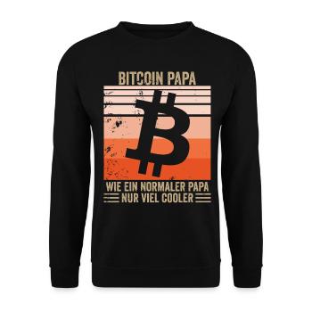 Bitcoin Papa - Unisex Pullover - Schwarz - Vorne - Alina (178cm) & Michal (187cm)