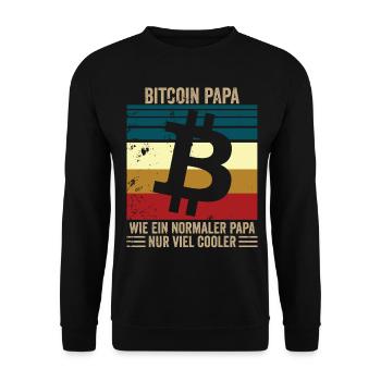 Bitcoin Papa - Unisex Pullover - Schwarz - Vorne - Alina (178cm) & Michal (187cm)