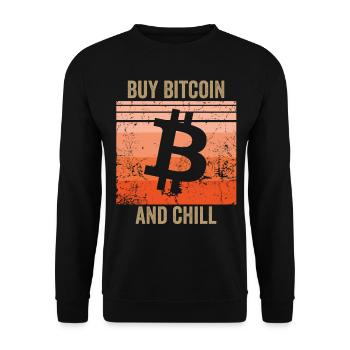 Buy Bitcoin and Chill - Unisex Pullover - Schwarz - Vorne - Alina (178cm) & Michal (187cm)