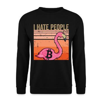 Je déteste les gens | Bitcoin - Sweat-shirt Unisexe - noir - Devant - Alina (178cm) & Michal (187cm)